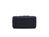 a close up of a black bag on a white background
