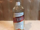 a bottle of alcohol that is sitting on a table