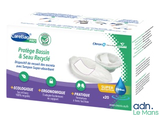 a close up of a box of disposable pads on a white background