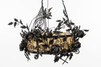 Lustre en fer forgé, dans le style de Louis Van Boeckel. (photo 3)