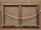 a picture of an old window with a rope on it