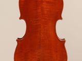 an old violin with a wooden back and a long neck