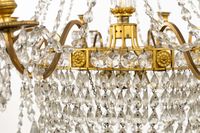 Lustre ancien décoratif, « Sac-à-Perles », en laiton doré et… (photo 5)