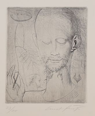 an image of a drawing of a man with his eyes closed