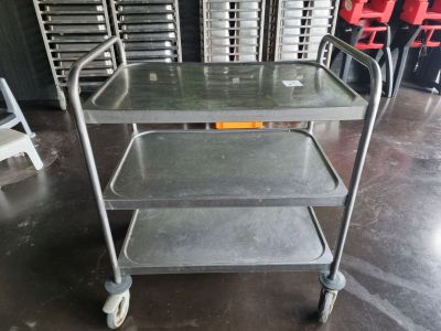 an image of a metal cart in a warehouse