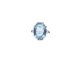 a close up of a ring with a blue stone in it