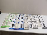 a lot of cell phones that are on the table