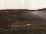 an image of a close up of a piece of wood with writing on it