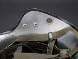 a close up of a pair of shoes with eyes on them