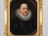 portrait d'un homme vêtu d'une robe noire, avec une fraise blanche autour du cou