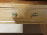 an image of a wooden desk with two drawers and a drawer underneath it
