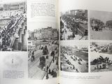 a book with pictures of people walking on the street