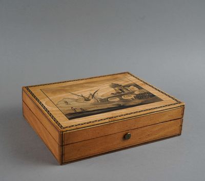 Boite à quadrille en bois de Spa "Port Ottoman" et "Paysages…
