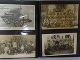 three old black and white photos of a group of men and women