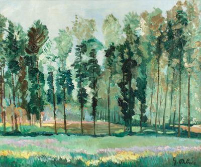 Gaston DE BEER (1890 - 1953) Les peupliers