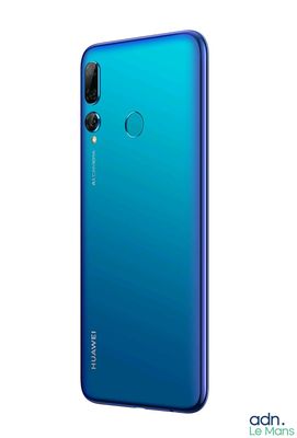 the back of a blue and green huamimi phone