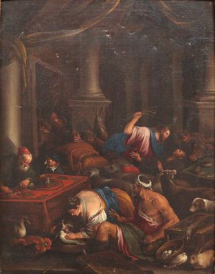an image of a painting of a group of people in a room