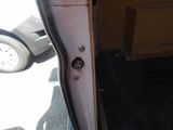 a close up of a door handle on a car