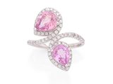 une bague en tourmaline rose et diamant
