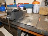 an image of a workbench with a vise on it