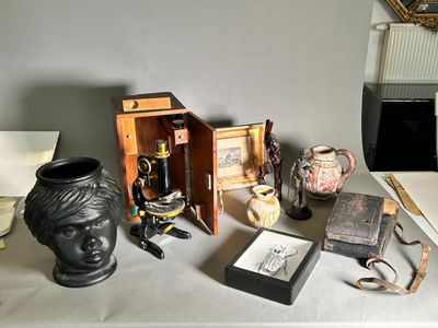 a table with a lot of items that are on it