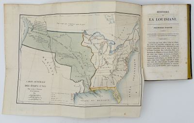 un livre ouvert sur lequel figure une carte des États-Unis