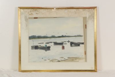 une image d'une peinture de bateaux dans l'eau