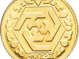 an image of a gold coin with a hexagonal design on it