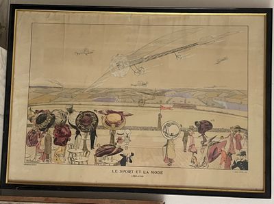 une image représentant un dessin d'un avion survolant un groupe de personnes