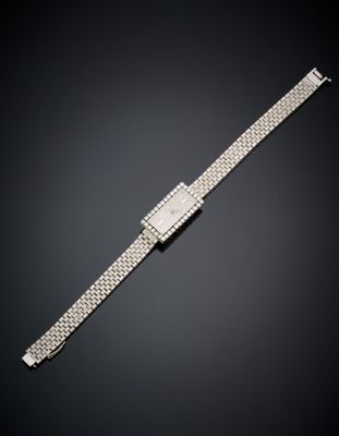 a diamond - set wrist watch, by cartier