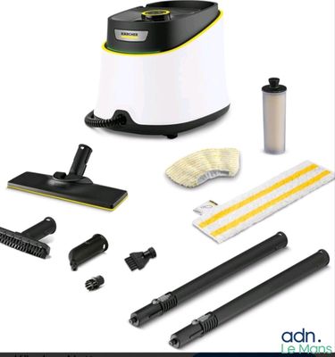 a close up of a vacuum cleaner and cleaning supplies on a white background