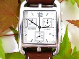 a close up of a watch on a leafy branch