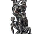 an image of a bronze statue of a woman and two men