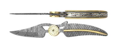 a knife and a knife blade on a white background