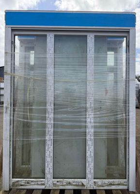 a picture of a glass door on a pallet