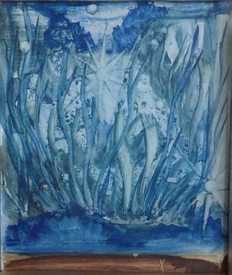 a picture of a painting on the wall of a room