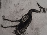 a drawing of a bird sitting on a person ' s hand