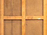 a close up of a window with a wooden frame and a window pane