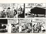 une image tirée d'une bande dessinée représentant des soldats et un hélicoptère