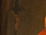 a painting of a man with a beard and a red robe