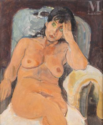 une image représentant un tableau d'une femme nue assise sur une chaise