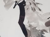 a painting of a man playing a game of golf