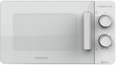 une image d'un four à micro-ondes blanc sur fond blanc