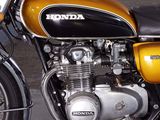 a motorcycle that is parked in a parking lot