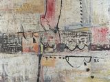peinture abstraite représentant un paysage urbain, avec une multitude de couleurs et de formes différentes