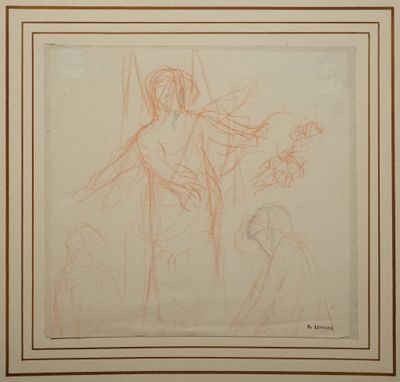 LEHMANN Henri, 1814-1882, Ange bénissant des personnages, De… - Photo 1