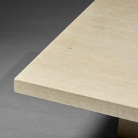Table basse à piétement et plateau carré en travertin blanc … (photo 2)