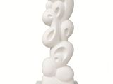 sculpture of a white abstract sculpture on a marble base