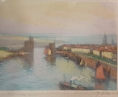 ECOLE XXè " Vue du port de La Rochelle et des Minimes en plo…