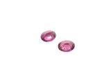 pair of pink tourmaline faceted oval cabochts